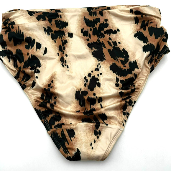 SWIM BY CACIQUE | NWT Size 12 High Waist Animal Cheetah Print Swim Briefs Bottom - Picture 1 of 8